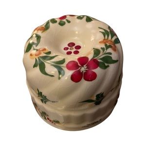Teleflora Ceramic Jello Mold; Made In Portugal,  Vintage, Hand Painted